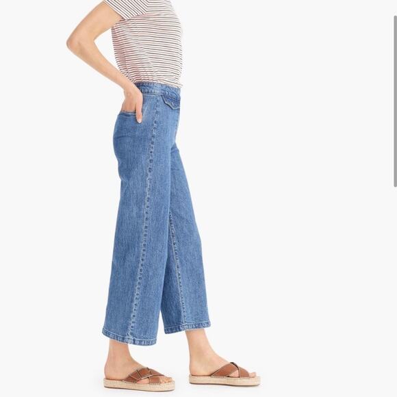 J Crew Point Sur high rise wide leg crop jeans - Picture 3 of 10